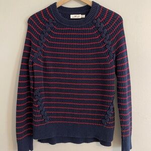 Vineyard Vines Break Stripe Lattice Crewneck Sweater.